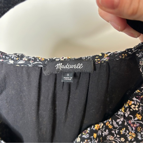 Madewell Ruffle Button-Front Trapeze Mini Dress in Folkmagic Floral Size Small - Picture 10 of 11